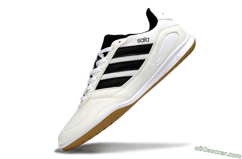 Adidas Top Sala IC Indoor & Futsal Soccer Shoes - White/Classic Black/Golden Tan 5