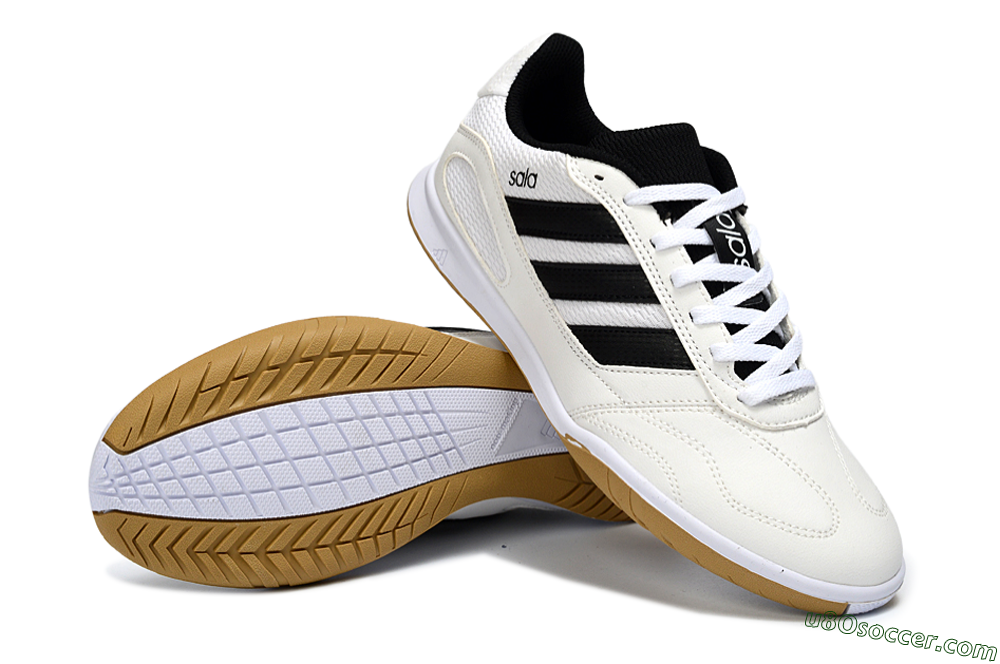 Adidas Top Sala IC Indoor & Futsal Soccer Shoes - White/Classic Black/Golden Tan 3