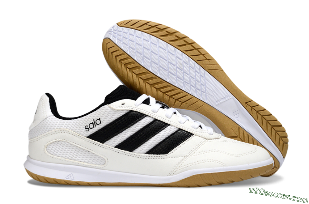 Adidas Top Sala IC Indoor & Futsal Soccer Shoes - White/Classic Black/Golden Tan 1