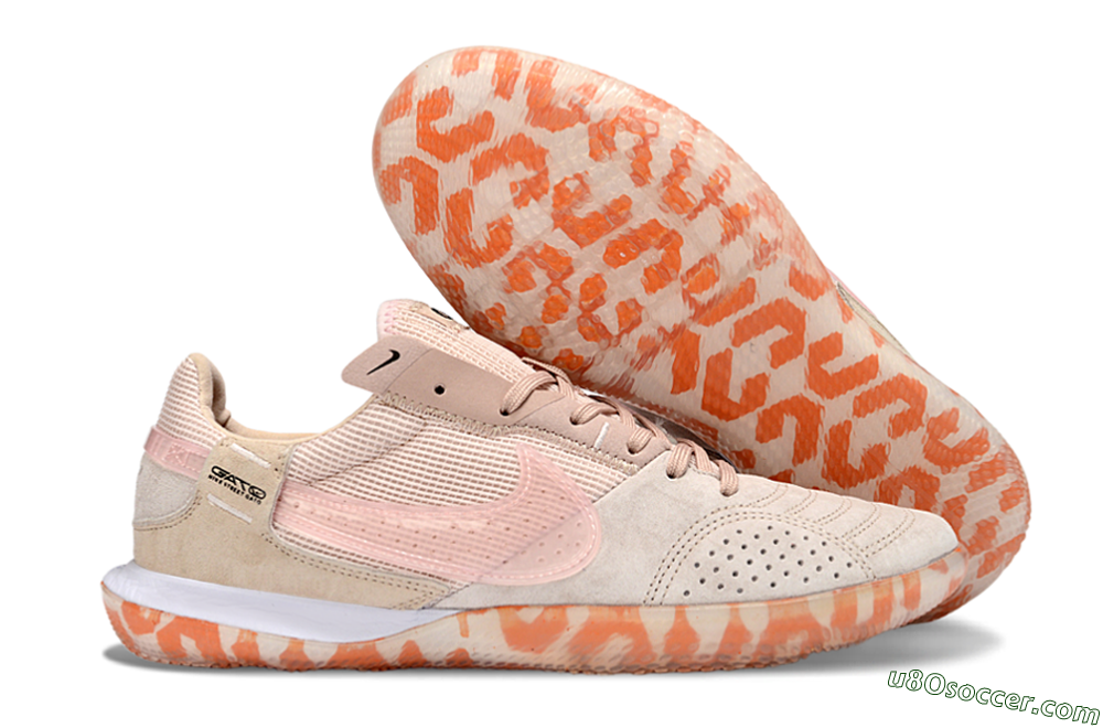 Nike Street Gato IC Indoor & Futsal Soccer Shoes - Beige/Peachy Tone/Coral Accents 1