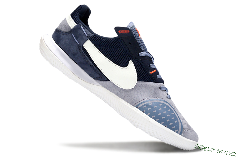 Nike Street Gato IC Indoor & Futsal Soccer Shoes - Grey/Navy Blue/White 4