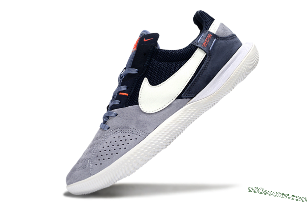 Nike Street Gato IC Indoor & Futsal Soccer Shoes - Grey/Navy Blue/White 5