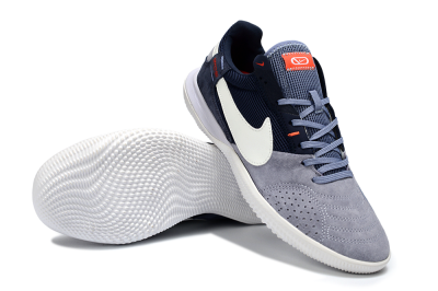 Nike Street Gato IC Indoor & Futsal Soccer Shoes - Grey/Navy Blue/White