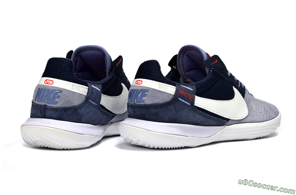 Nike Street Gato IC Indoor & Futsal Soccer Shoes - Grey/Navy Blue/White 6