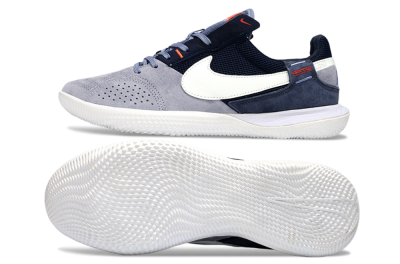 Nike Street Gato IC Indoor & Futsal Soccer Shoes - Grey/Navy Blue/White