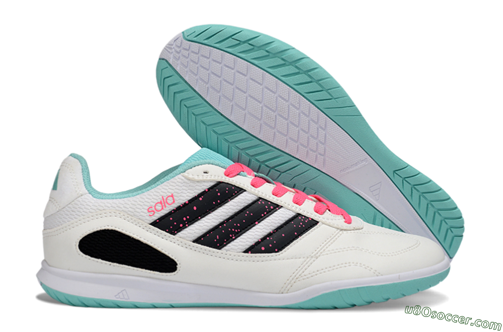 Adidas Top Sala IC Indoor & Futsal Soccer Shoes - White/Aqua Breeze/Pink Blast 1