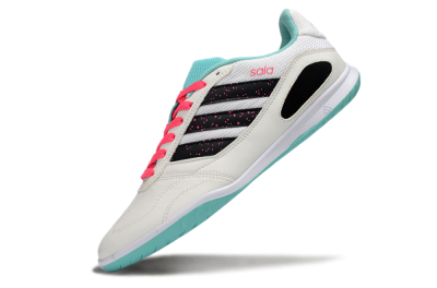 Adidas Top Sala IC Indoor & Futsal Soccer Shoes - White/Aqua Breeze/Pink Blast