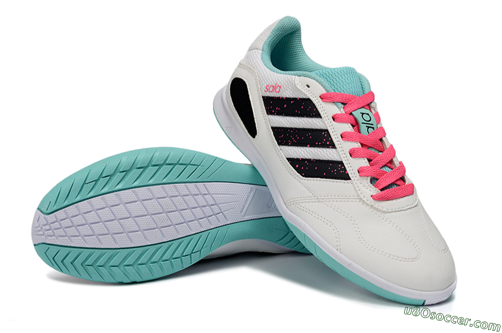 Adidas Top Sala IC Indoor & Futsal Soccer Shoes - White/Aqua Breeze/Pink Blast 3