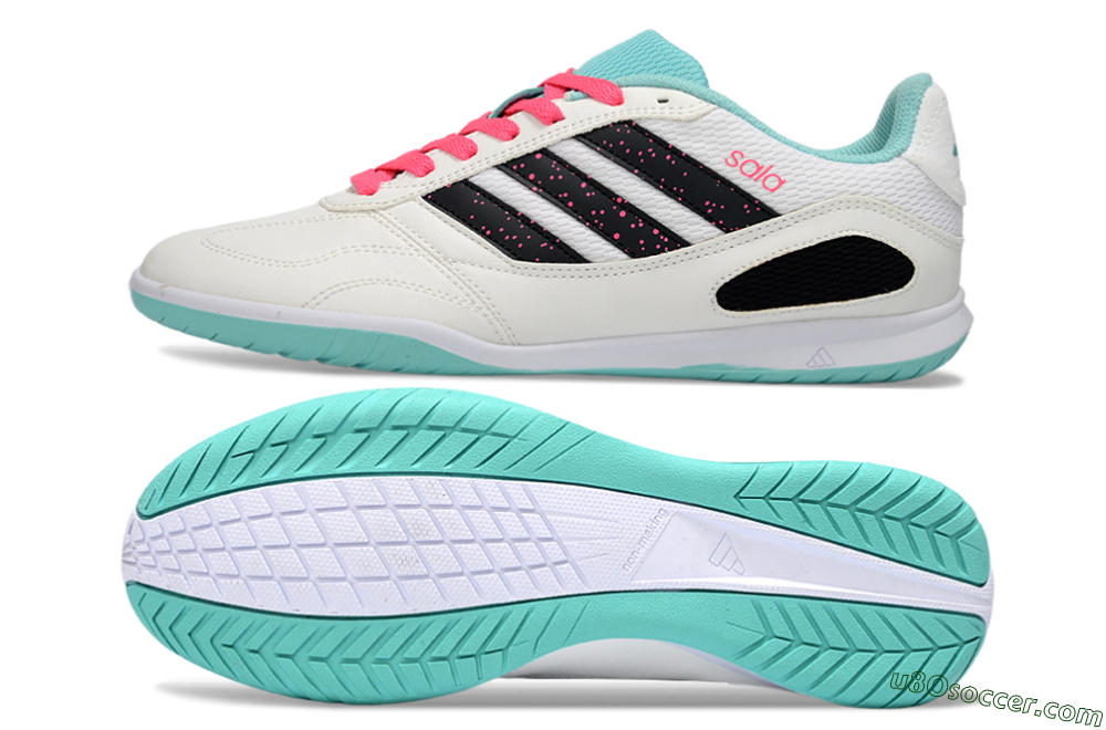 Adidas Top Sala IC Indoor & Futsal Soccer Shoes - White/Aqua Breeze/Pink Blast 0