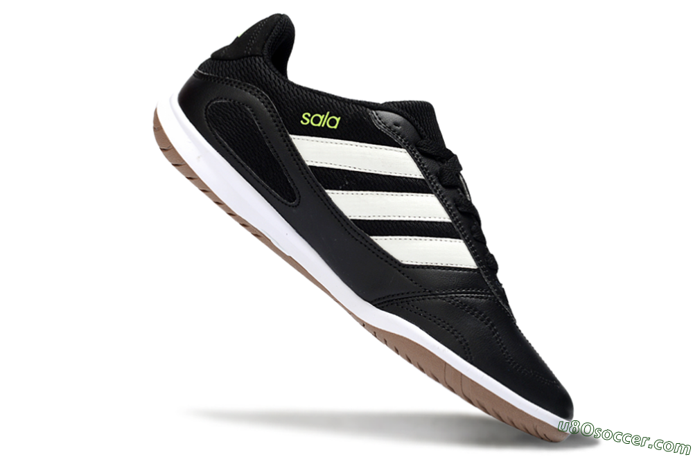 Adidas Top Sala IC Indoor & Futsal Soccer Shoes - Black/Lime Glow/Brown Suede 4