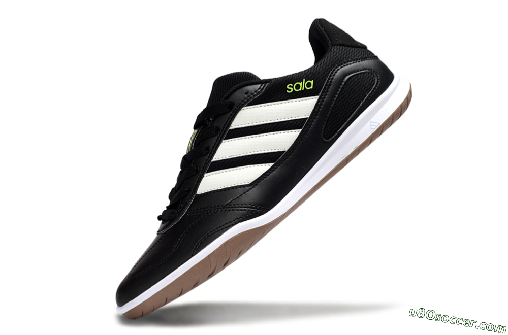 Adidas Top Sala IC Indoor & Futsal Soccer Shoes - Black/Lime Glow/Brown Suede 5