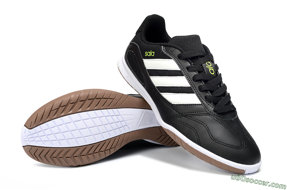 Adidas Top Sala IC Indoor & Futsal Soccer Shoes - Black/Lime Glow/Brown Suede 3