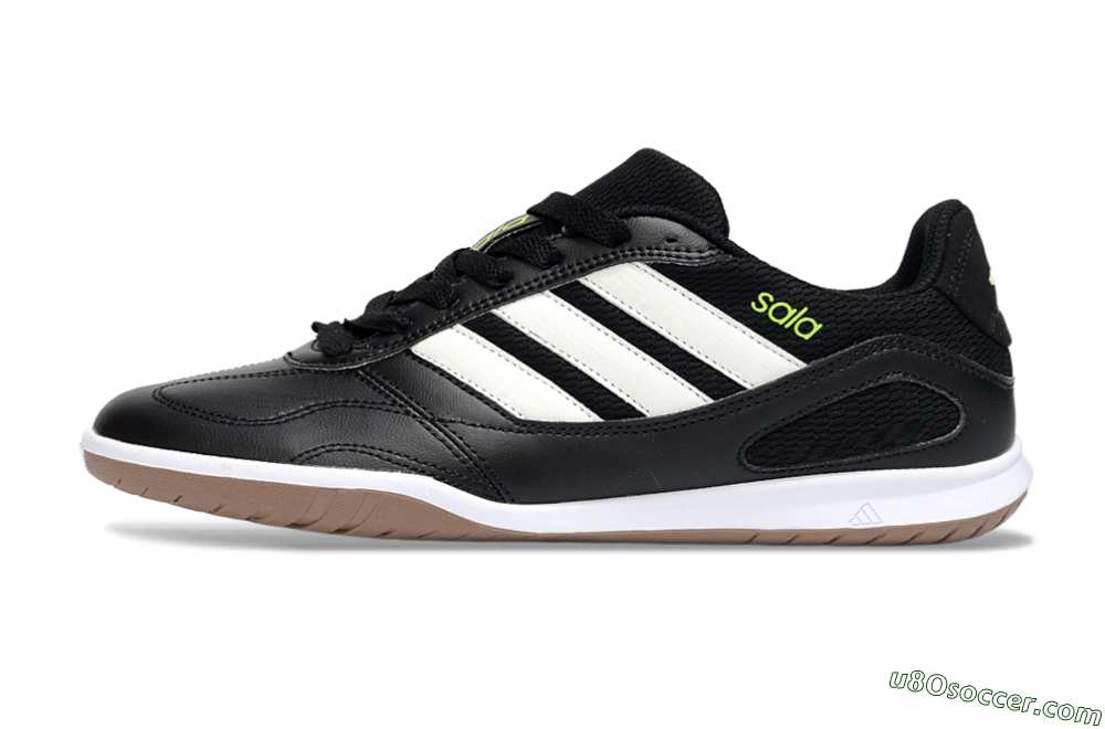 Adidas Top Sala IC Indoor & Futsal Soccer Shoes - Black/Lime Glow/Brown Suede 2