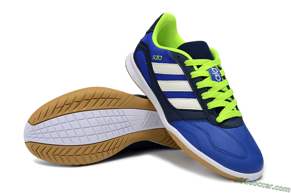 Adidas Top Sala IC Indoor & Futsal Soccer Shoes - Blue/Lime Green/White 3