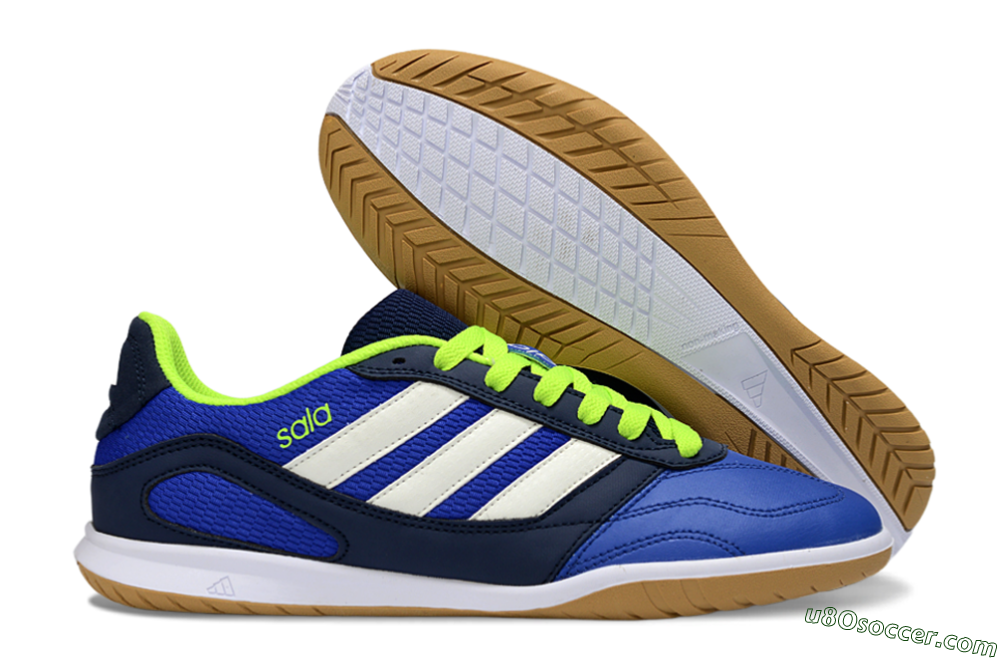 Adidas Top Sala IC Indoor & Futsal Soccer Shoes - Blue/Lime Green/White 1