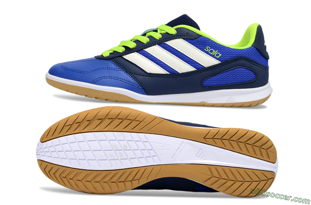 Adidas Top Sala IC Indoor & Futsal Soccer Shoes - Blue/Lime Green/White 0