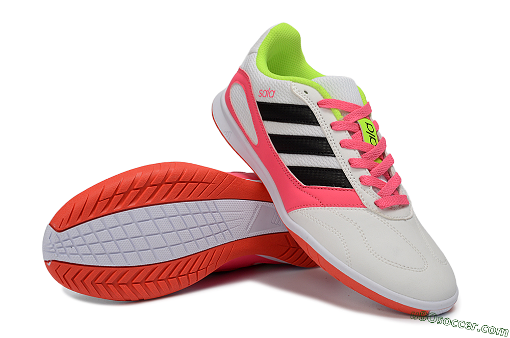 Adidas Top Sala IC Indoor & Futsal Soccer Shoes - White/Neon Pink/Black 3
