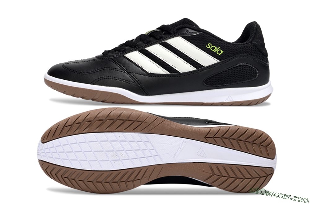 Adidas Top Sala IC Indoor & Futsal Soccer Shoes - Black/White/Glow Green 0