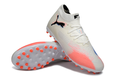 Puma Future 8 Ultimate MG Multi Ground Soccer Cleats - White/Electric Coral/Black