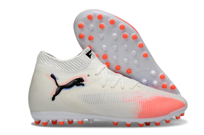 Puma Future 8 Ultimate MG Multi Ground Soccer Cleats - White/Electric Coral/Black