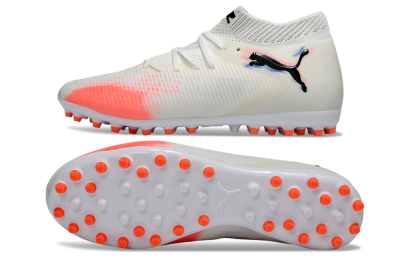 Puma Future 8 Ultimate MG Multi Ground Soccer Cleats - White/Electric Coral/Black