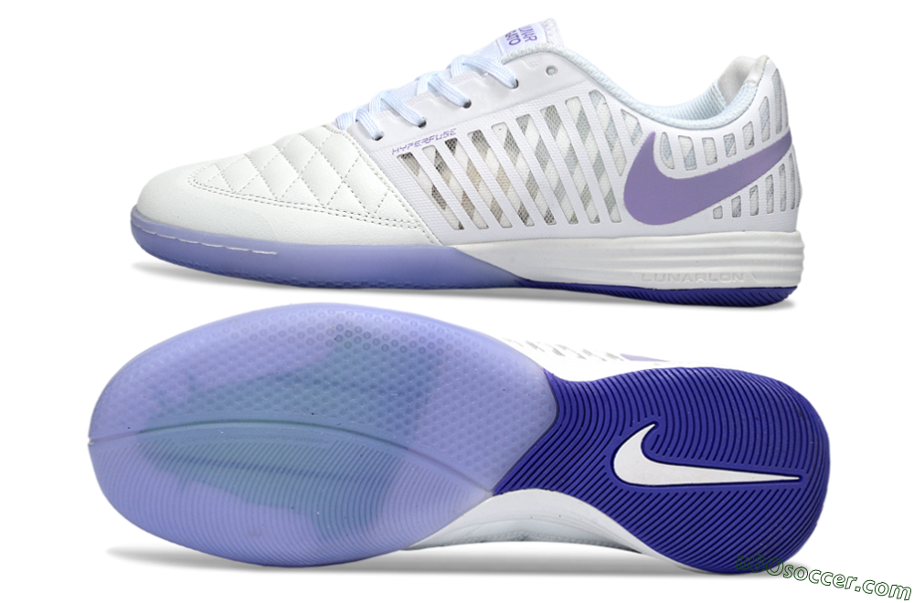 Nike Lunar Gato 2 IC Indoor & Futsal Soccer Shoes - White/Lavender Bliss/Soft Lilac 0