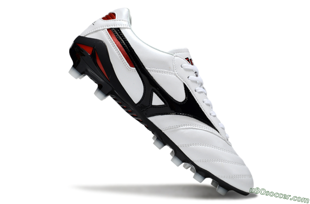 Mizuno Morelia Neo 2 FG Firm Ground Soccer Cleats - White/Crimson Black/Crimson White 4