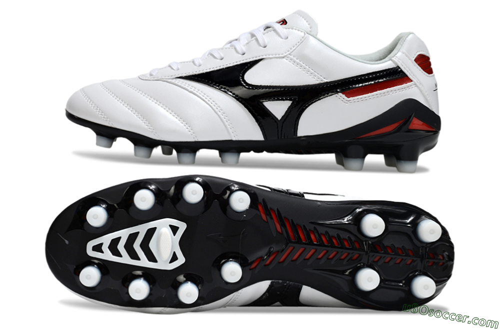 Mizuno Morelia Neo 2 FG Firm Ground Soccer Cleats - White/Crimson Black/Crimson White 0