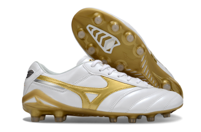 Mizuno Morelia Neo 2 FG Firm Ground Soccer Cleats - White/Golden Pearl/Classic White