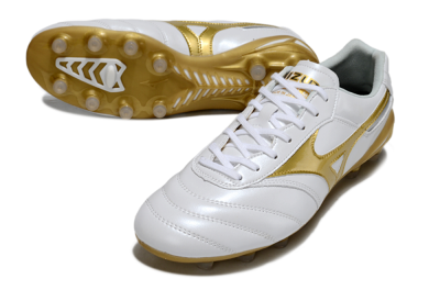 Mizuno Morelia Neo 2 FG Firm Ground Soccer Cleats - White/Golden Pearl/Classic White