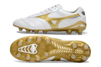 Mizuno Morelia Neo 2 FG Firm Ground Soccer Cleats - White/Golden Pearl/Classic White