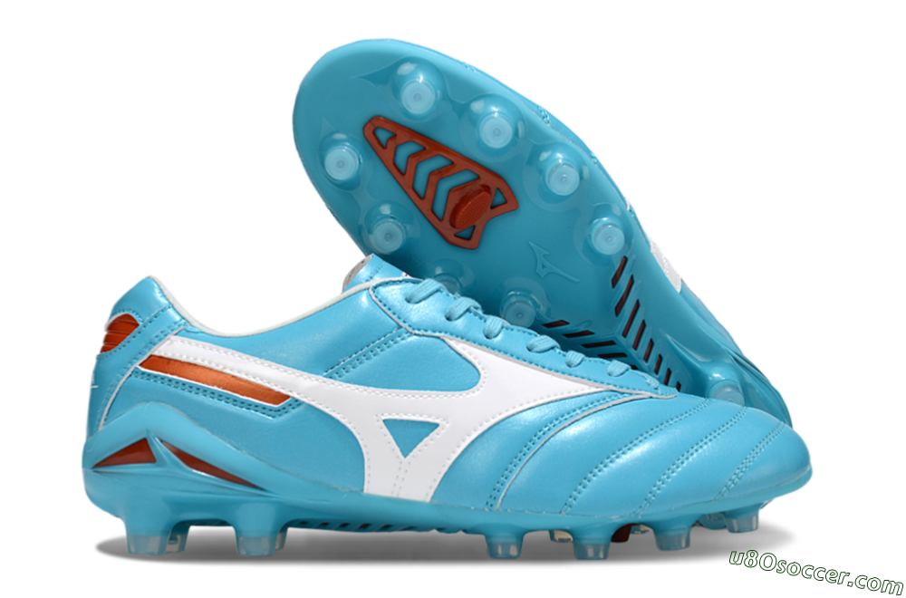 Mizuno Morelia Neo 2 FG Firm Ground Soccer Cleats - Cyan/Bright Cyan/White 1