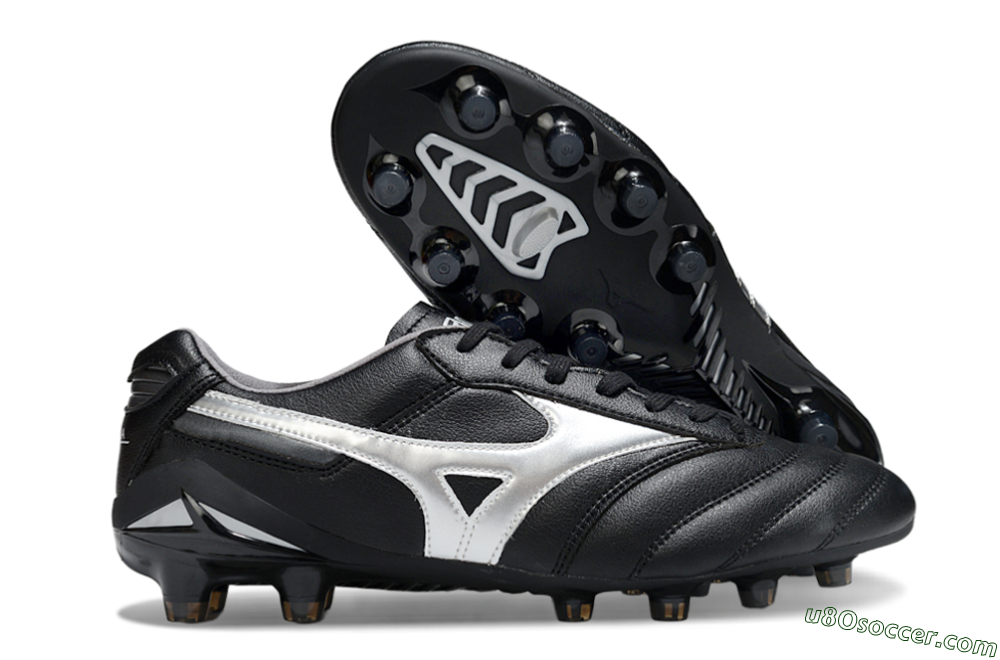 Mizuno Morelia Neo 2 FG Firm Ground Soccer Cleats - Black/Midnight Black/Silver Shine 1