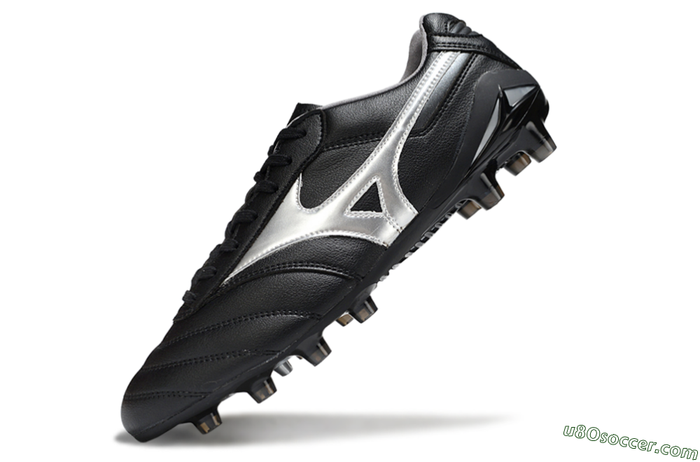 Mizuno Morelia Neo 2 FG Firm Ground Soccer Cleats - Black/Midnight Black/Silver Shine 5