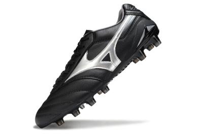 Mizuno Morelia Neo 2 FG Firm Ground Soccer Cleats - Black/Midnight Black/Silver Shine