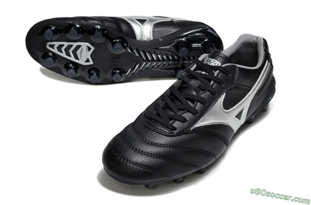 Mizuno Morelia Neo 2 FG Firm Ground Soccer Cleats - Black/Midnight Black/Silver Shine 3