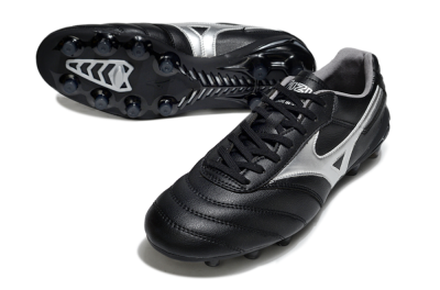 Mizuno Morelia Neo 2 FG Firm Ground Soccer Cleats - Black/Midnight Black/Silver Shine