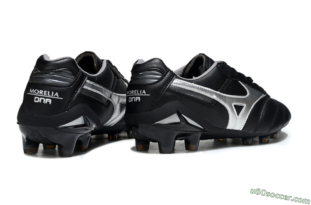 Mizuno Morelia Neo 2 FG Firm Ground Soccer Cleats - Black/Midnight Black/Silver Shine 6