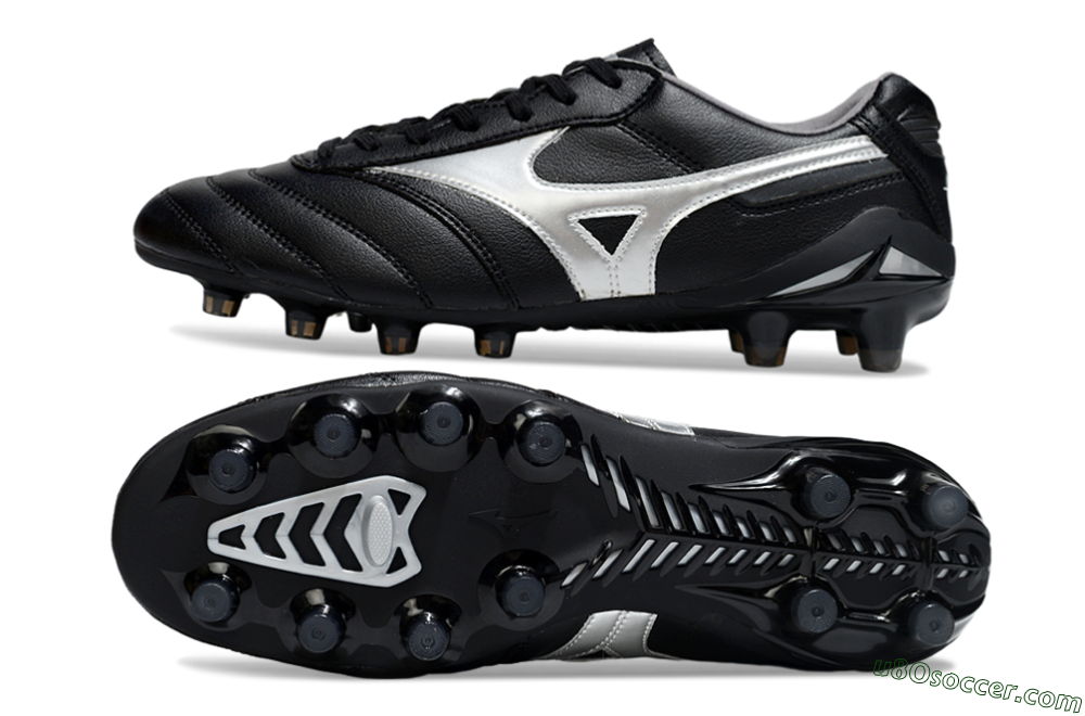 Mizuno Morelia Neo 2 FG Firm Ground Soccer Cleats - Black/Midnight Black/Silver Shine 0