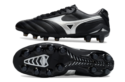 Mizuno Morelia Neo 2 FG Firm Ground Soccer Cleats - Black/Midnight Black/Silver Shine