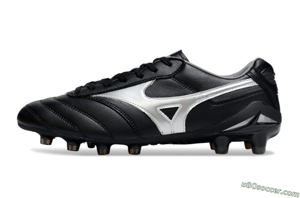 Mizuno Morelia Neo 2 FG Firm Ground Soccer Cleats - Black/Midnight Black/Silver Shine 2
