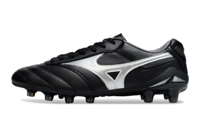 Mizuno Morelia Neo 2 FG Firm Ground Soccer Cleats - Black/Midnight Black/Silver Shine