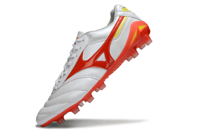 Mizuno Morelia Neo 2 FG Firm Ground Soccer Cleats - White/Fiery Red/Sunshine Yellow