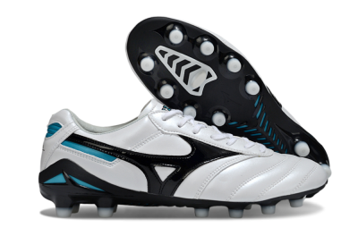 Mizuno Morelia Neo 2 FG Firm Ground Soccer Cleats - White/Midnight Black/Turquoise