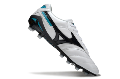 Mizuno Morelia Neo 2 FG Firm Ground Soccer Cleats - White/Midnight Black/Turquoise