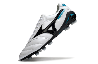 Mizuno Morelia Neo 2 FG Firm Ground Soccer Cleats - White/Midnight Black/Turquoise