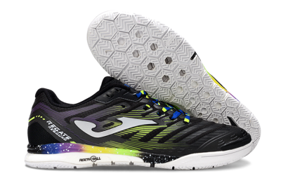 Joma Top Flex IC Indoor & Futsal Soccer Shoes - Black/Electric Green/Gradient Purple