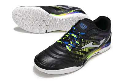 Joma Top Flex IC Indoor & Futsal Soccer Shoes - Black/Electric Green/Gradient Purple