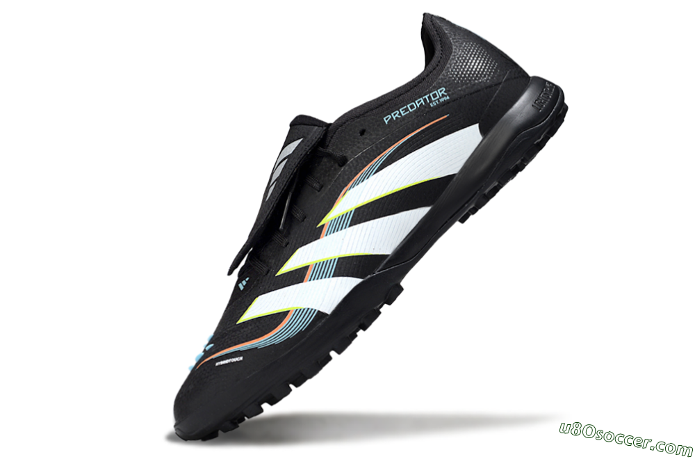 Adidas Predator 25 Elite Fold-Over Tongue TF Artificial Turf Soccer Shoes - Black/Electric Yellow/White Strike 5
