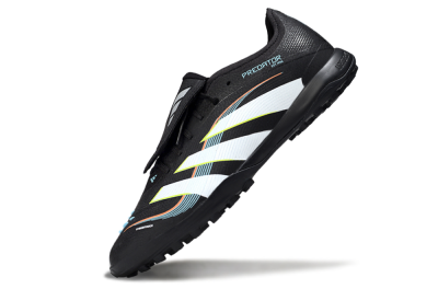 Adidas Predator 25 Elite Fold-Over Tongue TF Artificial Turf Soccer Shoes - Black/Electric Yellow/White Strike